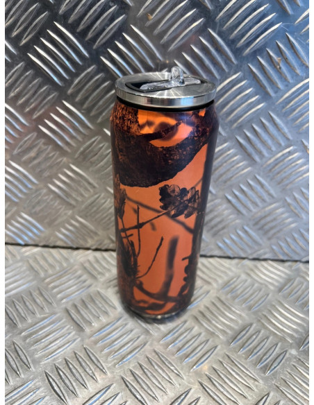 Yoko design gourde forme canette isotherme 500ml inox double paroi camo orange