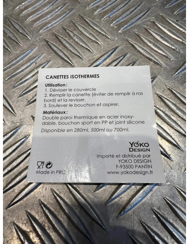 Yoko design gourde forme canette isotherme 500ml inox double paroi camo orange