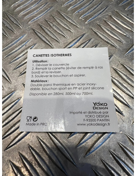 Yoko design gourde forme canette isotherme 500ml inox double paroi camo orange
