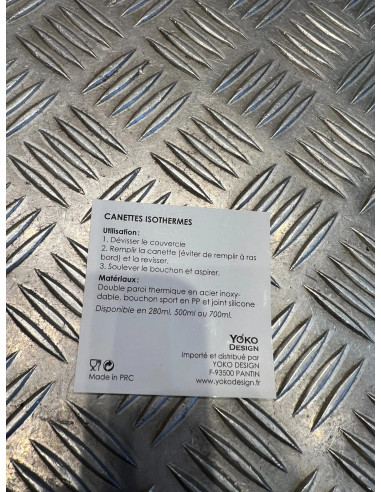 yoko design gourde forme canette isotherme 500ml inox double paroi camo ce neuf