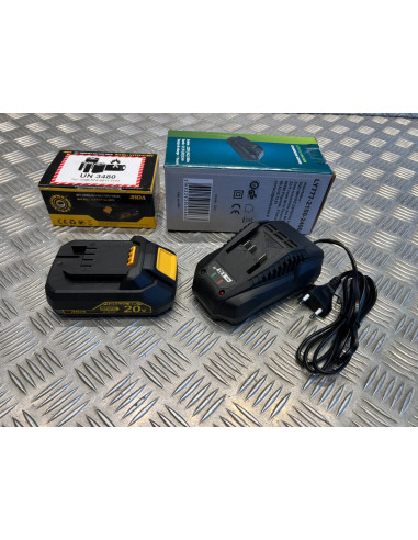 Batterie 20v 2Ah Rida ly777 chargeur outils silex Schneider Rida Meterk Lyangue