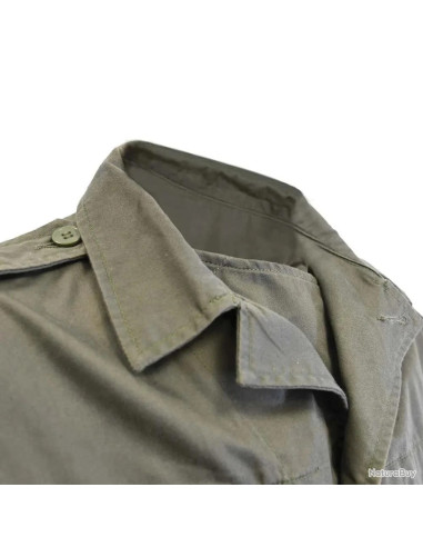 veste treillis militaire 4 poches polyester coton kaki taille s