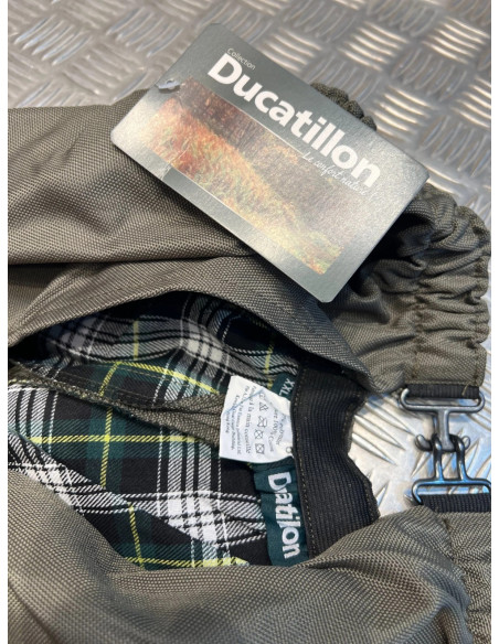 Cuissard leger anti ronces polyester double coton kaki chasse foret taille xxl