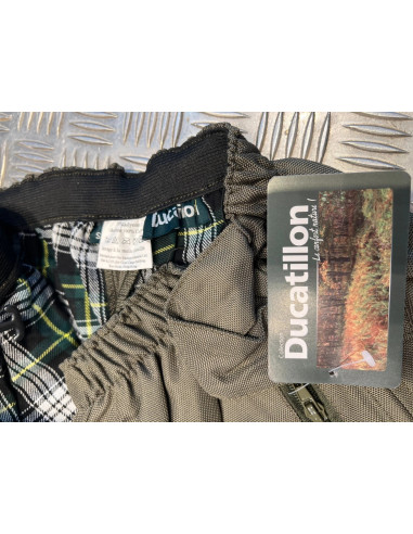 cuissard leger anti ronces polyester double coton kaki chasse foret taille s