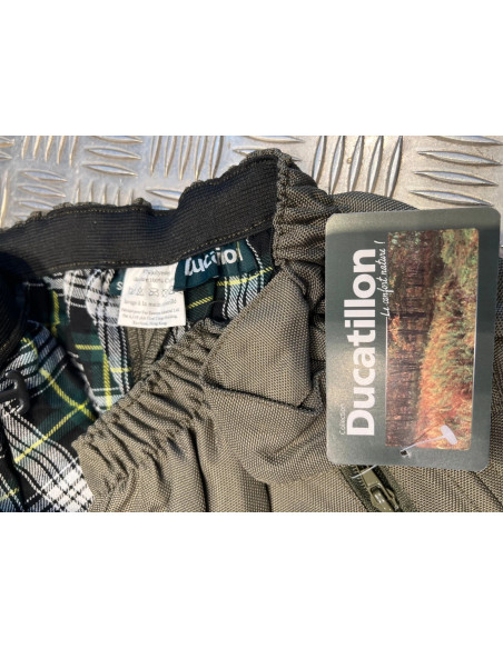 cuissard leger anti ronces polyester double coton kaki chasse foret taille s