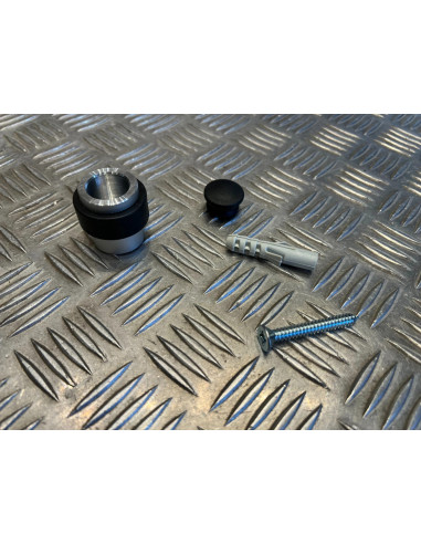 butee butoir de porte au sol vachette 3737 en zamak anodise argent amortisseur