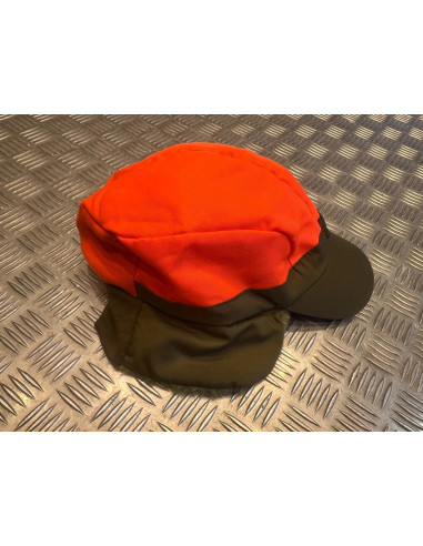casquette fourree chaude reversible kaki ou orange taille 59/61
