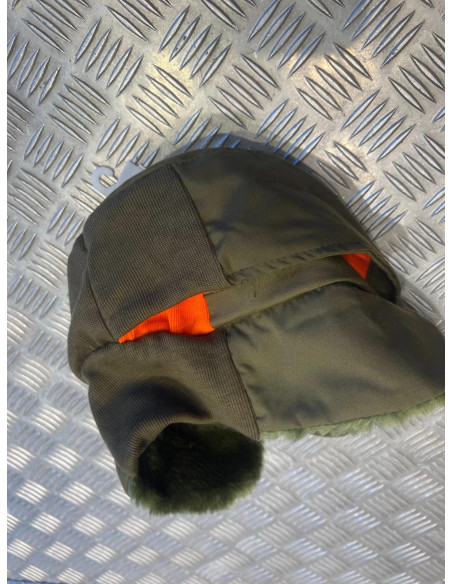 casquette fourree chaude reversible kaki ou orange taille 59/61