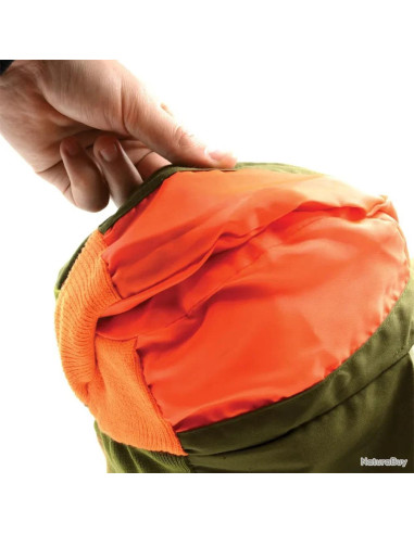 casquette fourree chaude reversible kaki ou orange taille 59/61