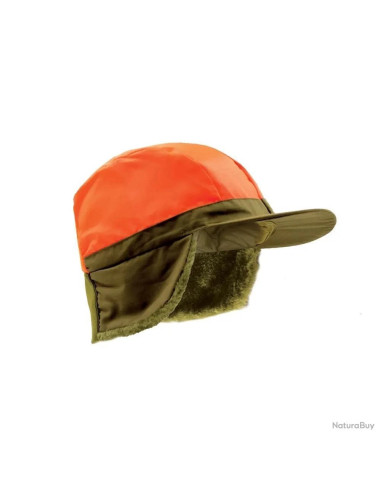 casquette fourree chaude reversible kaki ou orange taille 59/61