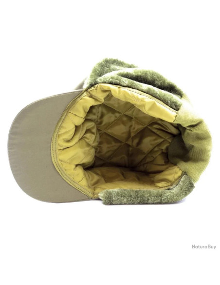 casquette fourree chaude reversible kaki ou orange taille 59/61