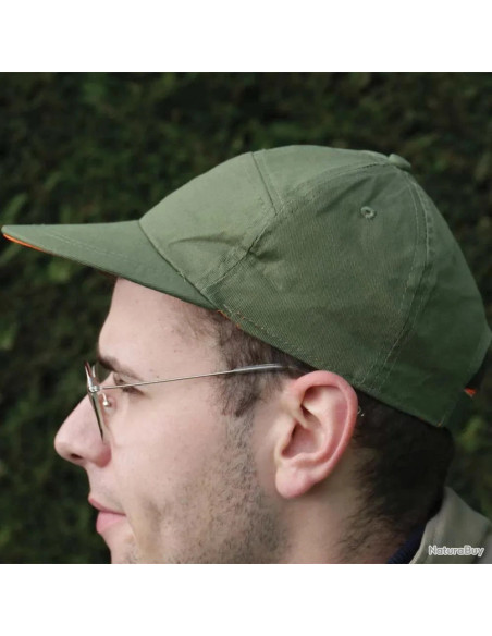 casquette reversible kaki ou orange taille reglable neuf