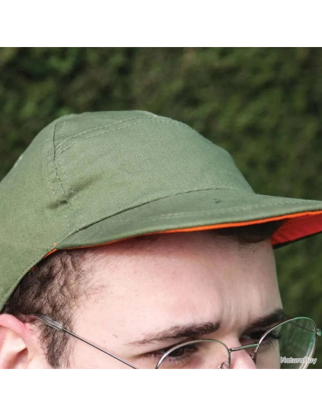 casquette reversible kaki ou orange taille reglable neuf