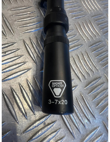 Lunette 3 - 7 x 20 reglage horizontal vertical precision neuf sight optics