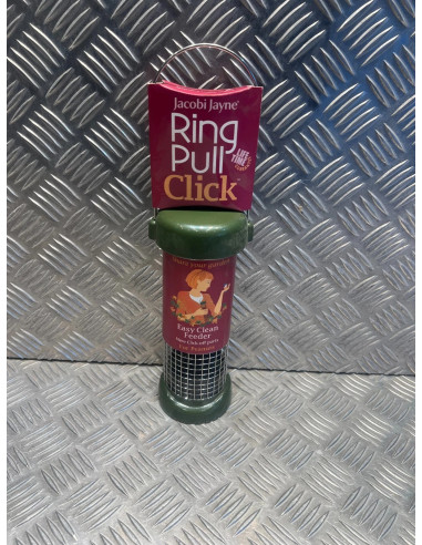 mangeoire pour oiseaux a cacahuete métal 20 cm ring pull click