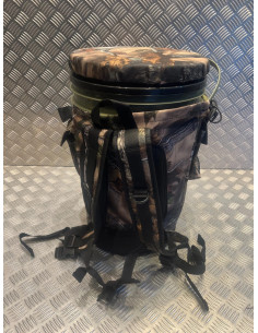 Tabouret chaise pivotant camouflage rembourre sceau 25L rangement 45x30cm