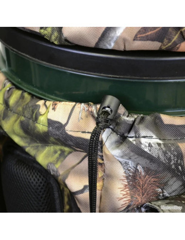 Tabouret chaise pivotant camouflage rembourre sceau 25L rangement 45x30cm