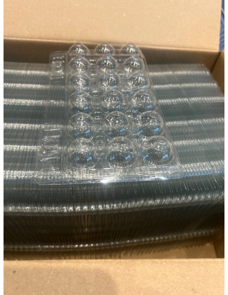 carton de 125 boites de 18 oeufs de caille en plastique