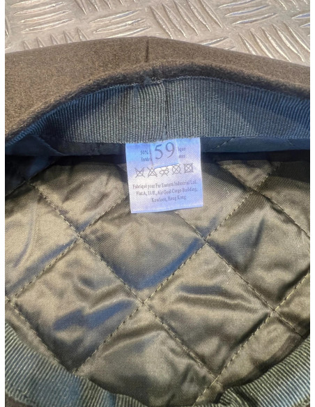 casquette plate confort laine suédine marron vert taille 59 ou 61 neuf