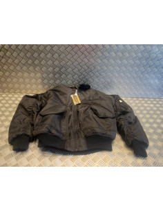 veste bombers mil-tec cwu col en fourrure noir neuf taille xxl