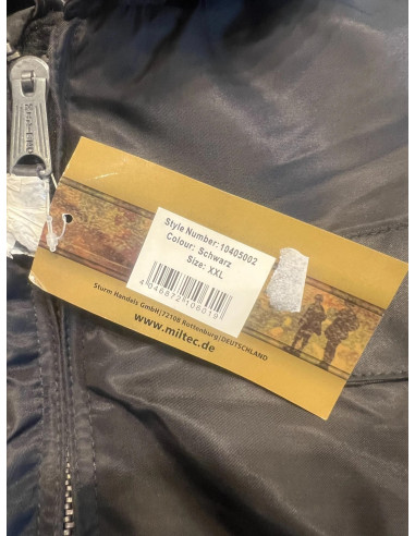 veste bombers mil-tec cwu col en fourrure noir neuf taille xxl