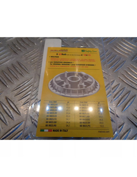 6 galets malossi 16 x 13 mm - 2,7 gr scooter piaggio 50 peugeot kymco ... 66 982