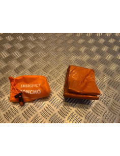 Poncho intempérie pluie couverture survie orange randonnee camping voyage 2