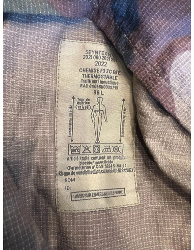 veste chemise combat militaire f3 thermostable seyntex armee francaise taille 96