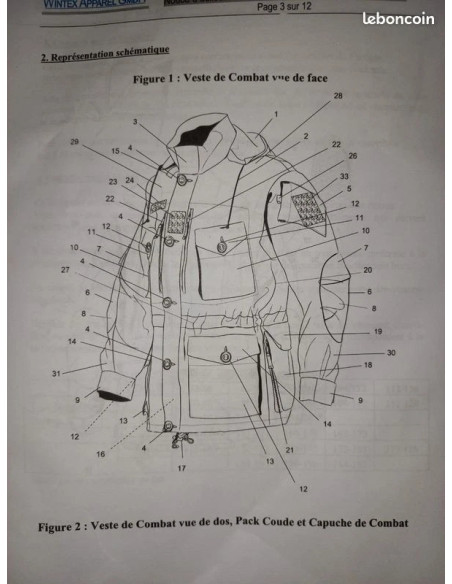 veste parka treillis felin t3 armee francaise seyntex tielt 2008 ripstop camo