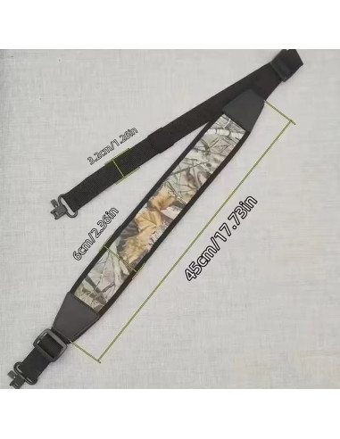 Sangle a bandoulière chasse rembourrée amovible avec 2 points fixation