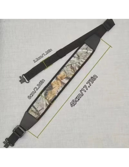 Sangle a bandoulière chasse rembourrée amovible avec 2 points fixation