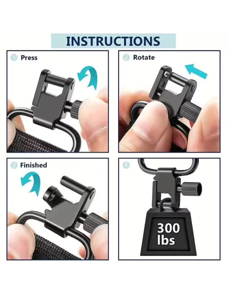 Sangle a bandoulière chasse rembourrée amovible avec 2 points fixation