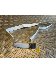 Ceinture militaire en toile nylon blanc avec boucle chrome
