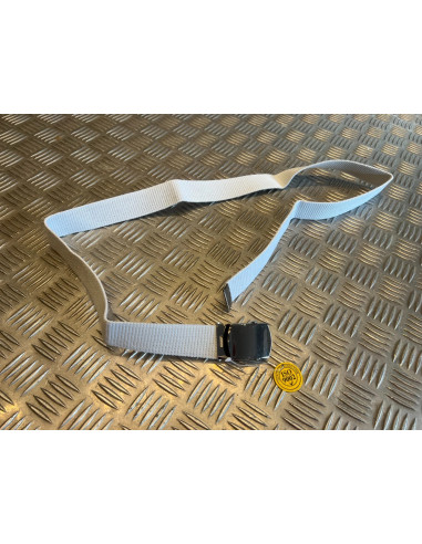 Ceinture militaire en toile nylon blanc avec boucle chrome