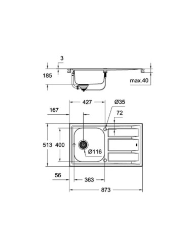GROHE evier en acier inoxydable k400 neuf