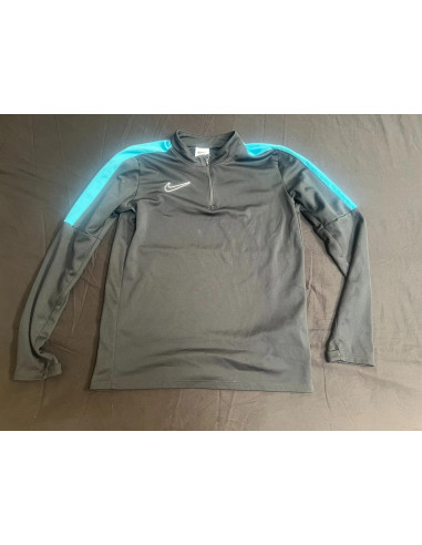 T shirt manche longues haut entrainement enfant nike foot dri fit noir et bleu l