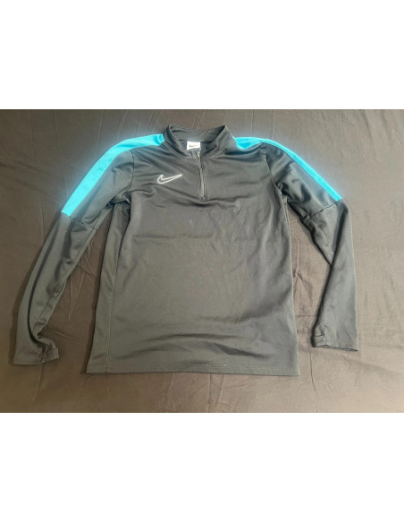 T shirt manche longues haut entrainement enfant nike foot dri fit noir et bleu l