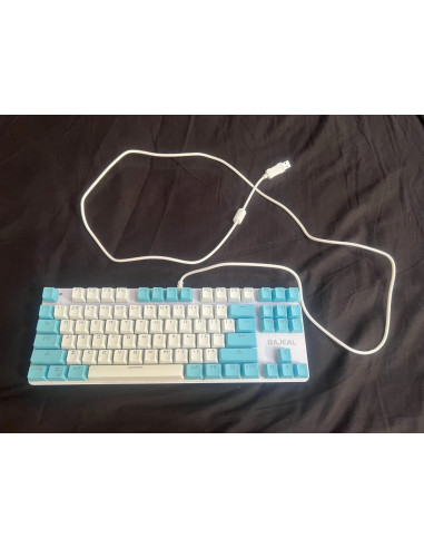 clavier qwerty mecanique usb filaire 87 touches lumière mixtepour pc ordinateur