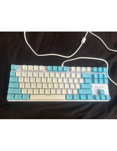 clavier qwerty mecanique usb filaire 87 touches lumière mixtepour pc ordinateur