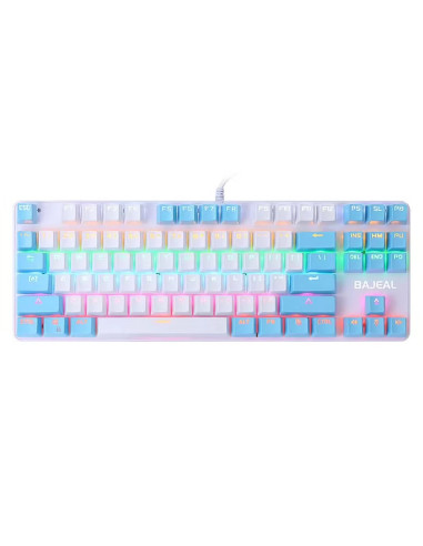 clavier qwerty mecanique usb filaire 87 touches lumière mixtepour pc ordinateur