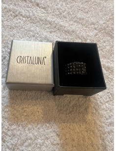 Bague cristaluna vera acrylique noir swarovski jet hematite 101 109 86