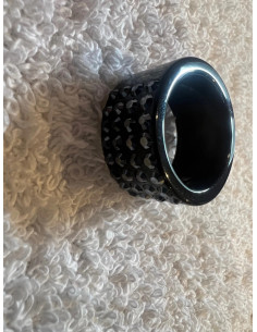 Bague cristaluna vera acrylique noir swarovski jet hematite 101 109 86 2