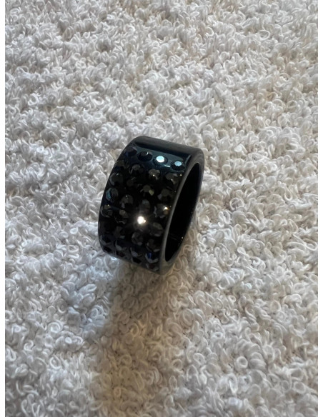Bague cristaluna vera acrylique noir swarovski jet hematite 101 109 86