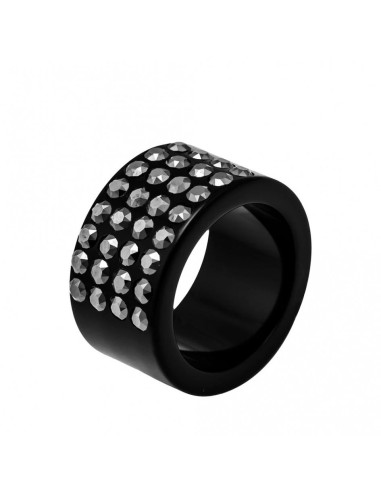 Bague cristaluna vera acrylique noir swarovski jet hematite 101 109 86