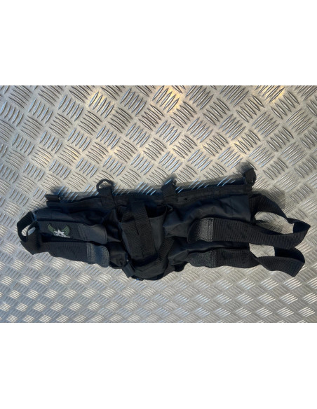 Harnais ceinture porte 4 pots et 1 bouteille air noir annex pour paintball neuf