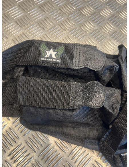 Harnais ceinture porte 4 pots et 1 bouteille air noir annex pour paintball neuf