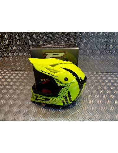 casque progrip 3095 pour moto cross mx enduro taille s 55 - 56 jaune