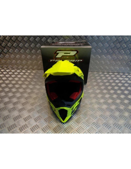 casque progrip 3095 pour moto cross mx enduro taille s 55 - 56 jaune