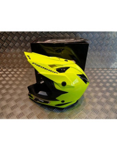 casque progrip 3091 pour moto cross mx enduro taille xl 61 - 62 jaune fluo