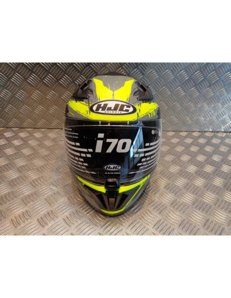 casque integral moto hjc i70 rias homme noir gris jaune taille l 58 - 59 cm